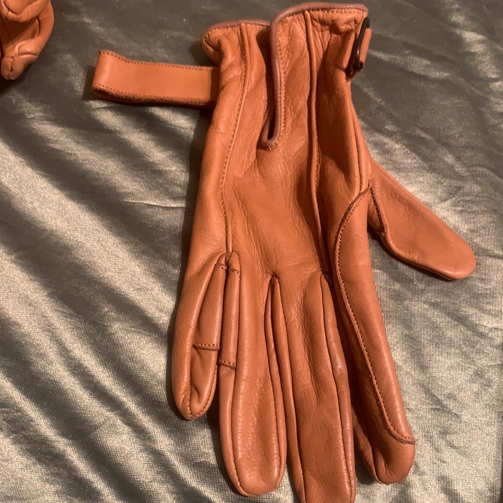 LEATHER GLOVES SZ LARGE MADE IN PAKISTAN CAMEL COGNAC GORGEOUS WHISKEY - Picture 10 of 16